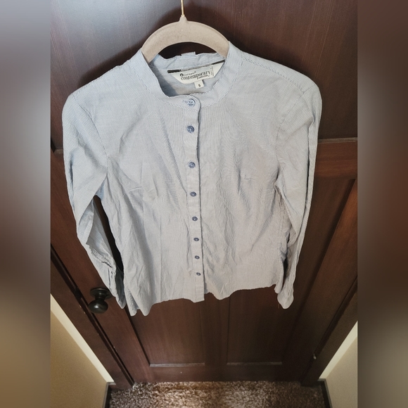 EUC Chef Works Contemporary Button Up Shirt Blue & White Striped Size Small - Picture 3 of 8